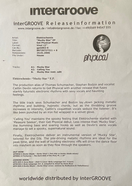 Elektrochemie - Mucky Star | Get Physical Music (GPM 062) - 2