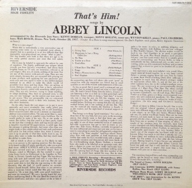 Abbey Lincoln With The Riverside Jazz Stars - That's Him | Original Jazz Classics (OJC-085) - 2