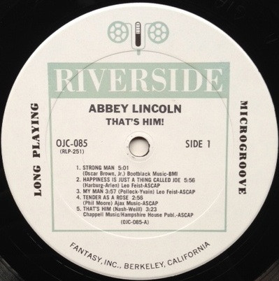 Abbey Lincoln With The Riverside Jazz Stars - That's Him | Original Jazz Classics (OJC-085) - 3