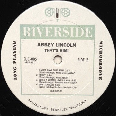 Abbey Lincoln With The Riverside Jazz Stars - That's Him | Original Jazz Classics (OJC-085) - 4