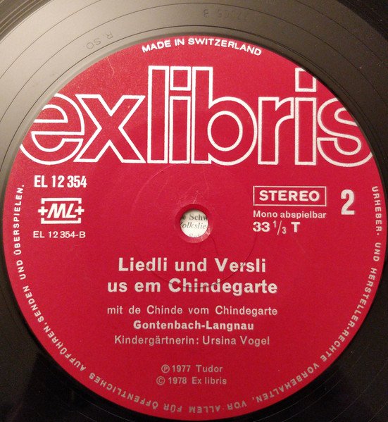 Chindegarte Gontenbach-Langnau - Liedli Und Versli Us Em Chindegarte | Ex Libris (EL 12 354) - 4
