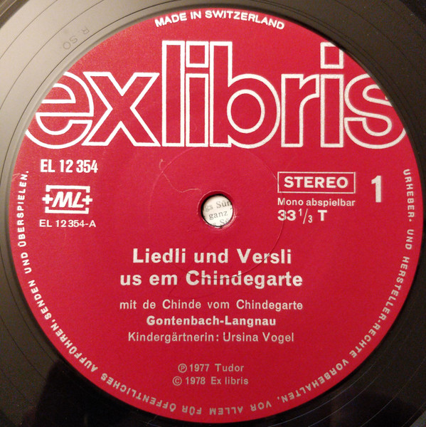 Chindegarte Gontenbach-Langnau - Liedli Und Versli Us Em Chindegarte | Ex Libris (EL 12 354) - 3