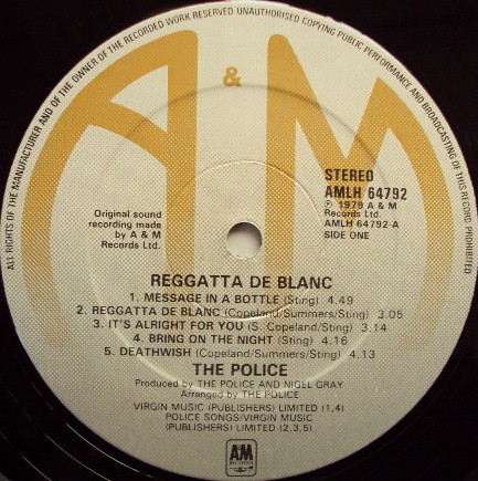 The Police - Reggatta De Blanc | A&M Records (AMLH 64792) - 3