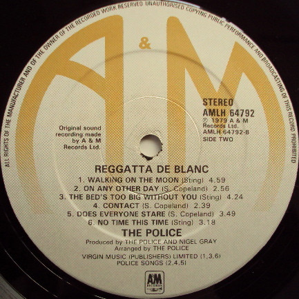 The Police - Reggatta De Blanc | A&M Records (AMLH 64792) - 4