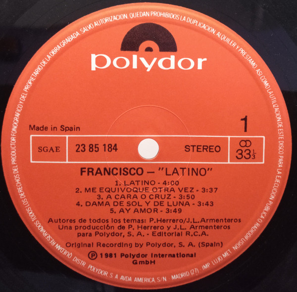 Francisco - Latino | Polydor (23 85 184) - 3