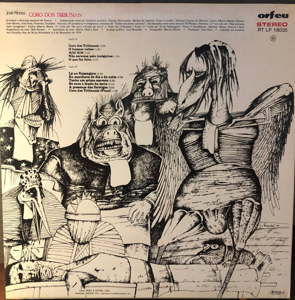 José Afonso - Coro Dos Tribunais | Orfeu (RT LP 18035) - 2