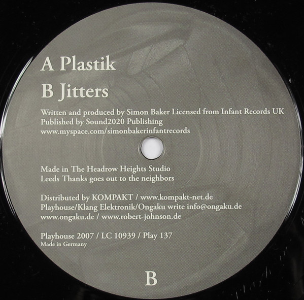 Simon Baker - Plastik | Playhouse (Play 137)