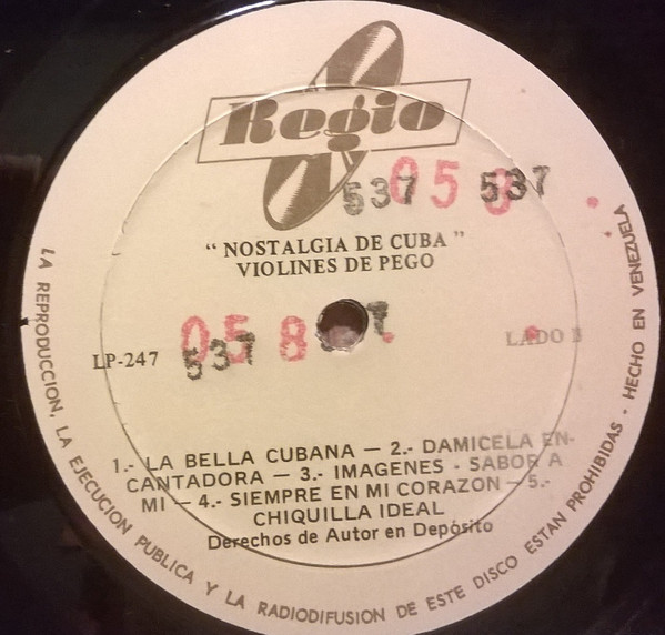 Orquesta Violines De Pego - Nostalgia De Cuba | Regio (LP-247) - 4