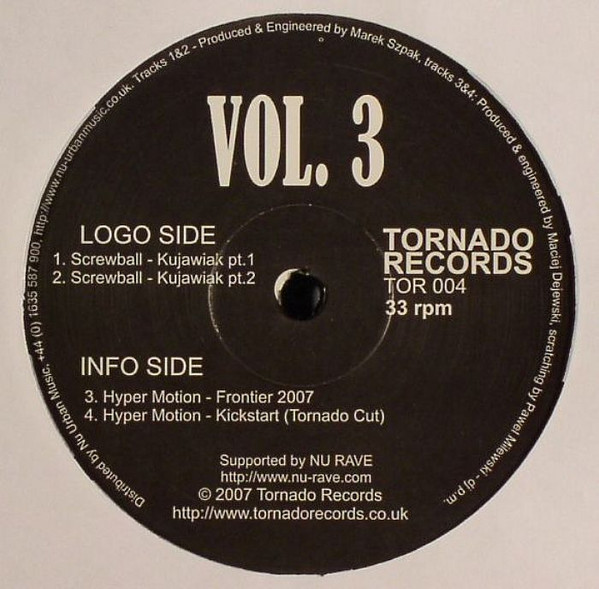 Screwball & Hyper Motion - Vol. 3 | Tornado Records (TOR 004) - main