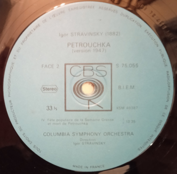 Igor Stravinsky , Columbia Symphony Orchestra - Stravinsky Dirige Stravinsky / Petrouchka | CBS (CBS 75055) - 4
