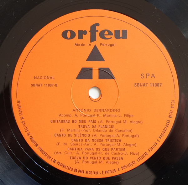 António Bernardino - Flores Para Coimbra | Orfeu (SBNAT 11007) - 4