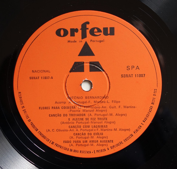António Bernardino - Flores Para Coimbra | Orfeu (SBNAT 11007) - 3