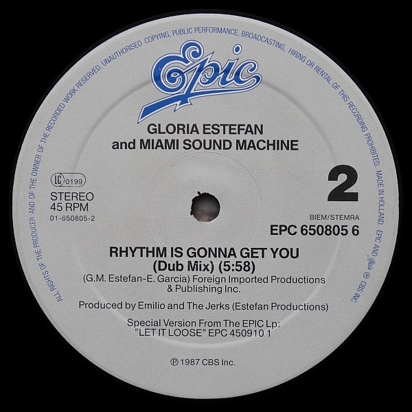 Miami Sound Machine - Rhythm Is Gonna Get You | Epic (EPC 650805 6) - 3