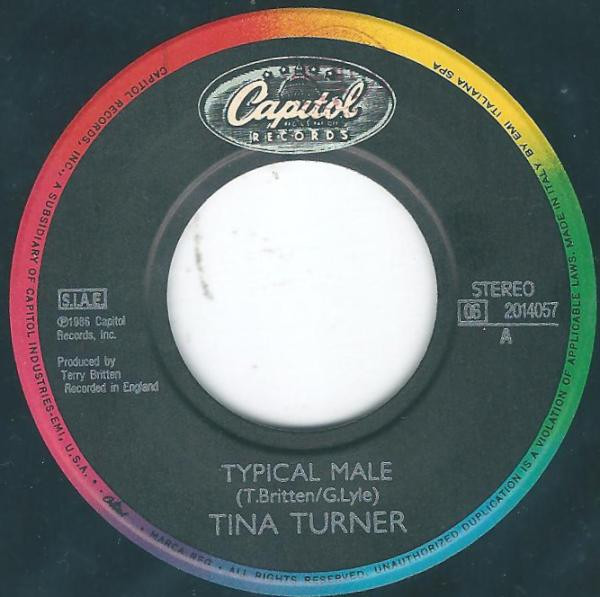 Tina Turner - Typical Male | Capitol Records (06 2014057) - 2