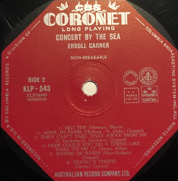 Erroll Garner - Concert By The Sea | Coronet (KLP 543) - 3