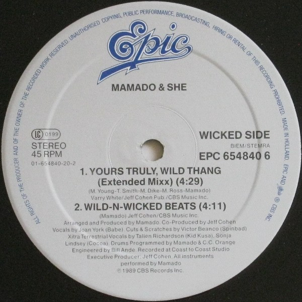 Mamado & She - I'm Your Wild Thang | Epic (654840 6) - 3 Mamado & She - I'm Your Wild Thang | Epic (654840 6) - 3