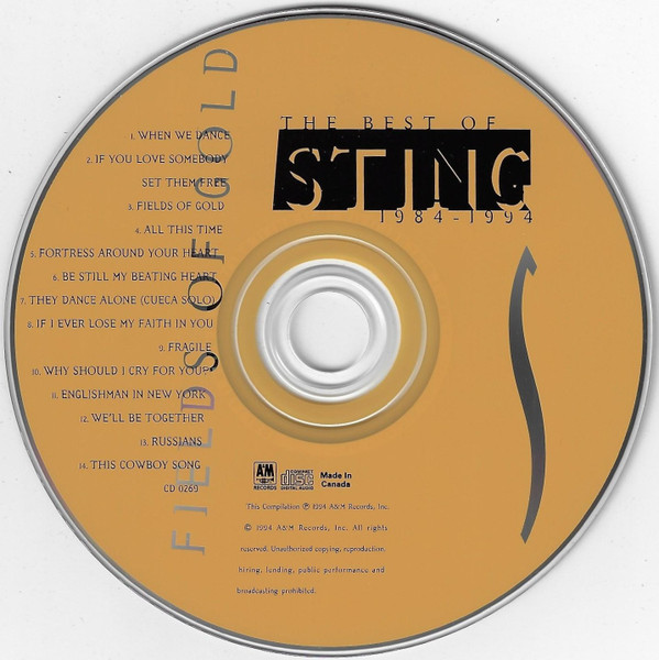 Sting - Fields Of Gold: The Best Of Sting 1984 - 1994 | A&M Records (CD 0269) - 3
