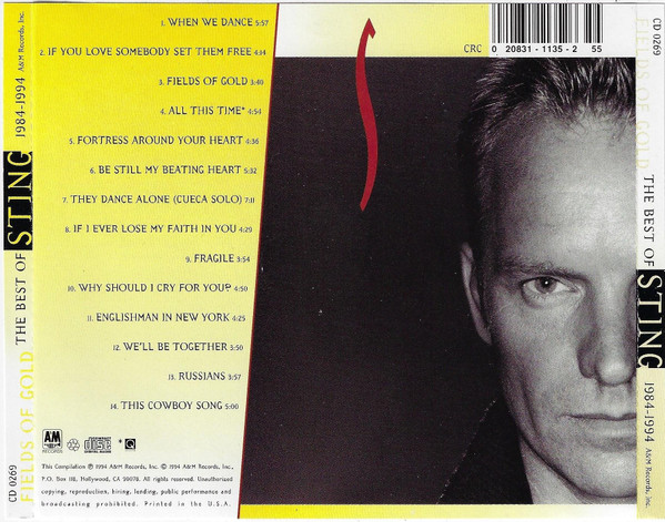 Sting - Fields Of Gold: The Best Of Sting 1984 - 1994 | A&M Records (CD 0269) - 2