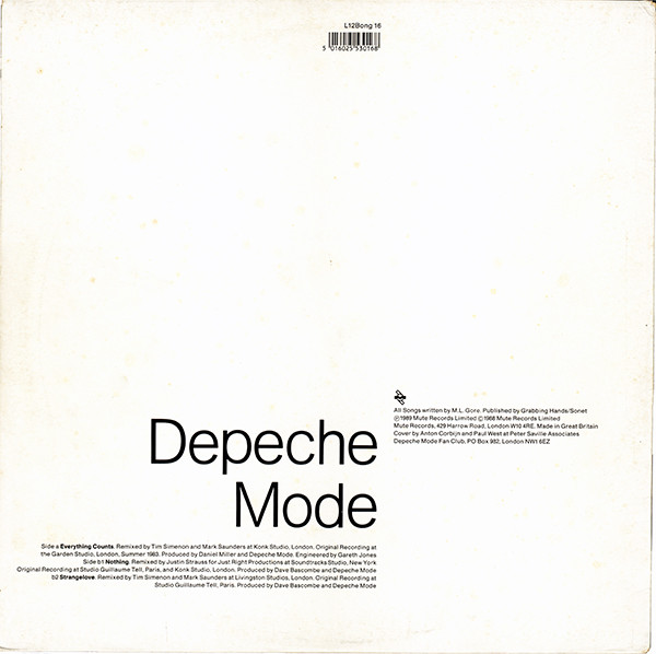 Depeche Mode - Remixes Of Everything Counts, Nothing And Strangelove | Mute (L12Bong 16) - 2