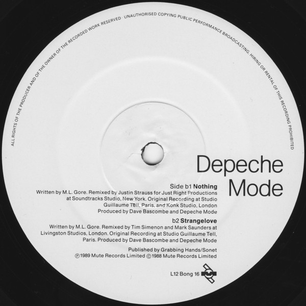 Depeche Mode - Remixes Of Everything Counts, Nothing And Strangelove | Mute (L12Bong 16) - 4