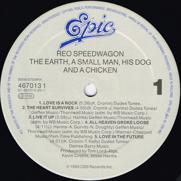 REO Speedwagon - The Earth A Small Man His Dog And A Chicken | Epic (467013 1) - 3