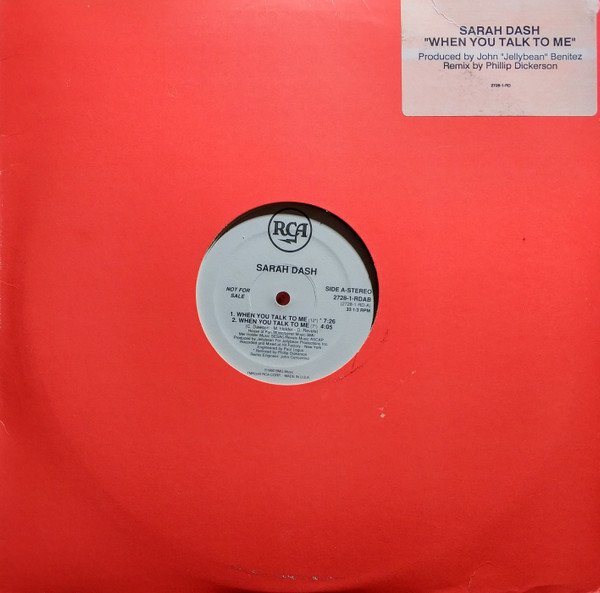 Sarah Dash - When You Talk To Me | RCA (2728-1-RDAB)