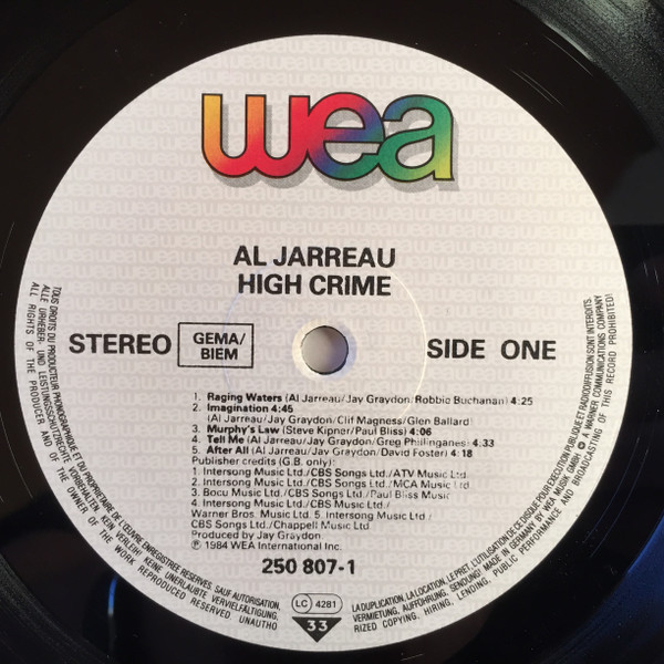 Al Jarreau - High Crime | WEA (250 807-1) - 2 Al Jarreau - High Crime | WEA (250 807-1) - 2