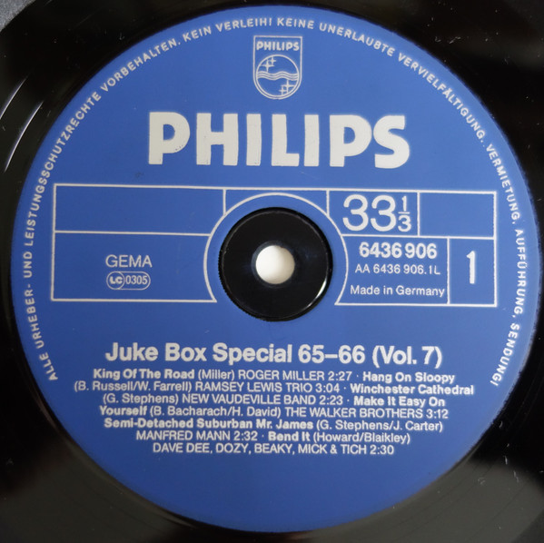 Various - Juke Box Special Volume 7 - Top Selections From 1965-1966 | Philips (6436 906) - 3