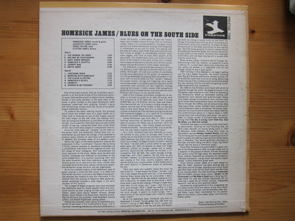 Homesick James - Blues On The South Side | Prestige (PR 7388) - 2 Homesick James - Blues On The South Side | Prestige (PR 7388) - 2