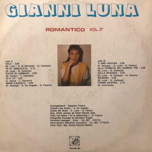 Gianni Luna - Romantico Vol. 3° | Big Sound Record (Telecittà 001) - 2 Gianni Luna - Romantico Vol. 3° | Big Sound Record (Telecittà 001) - 2