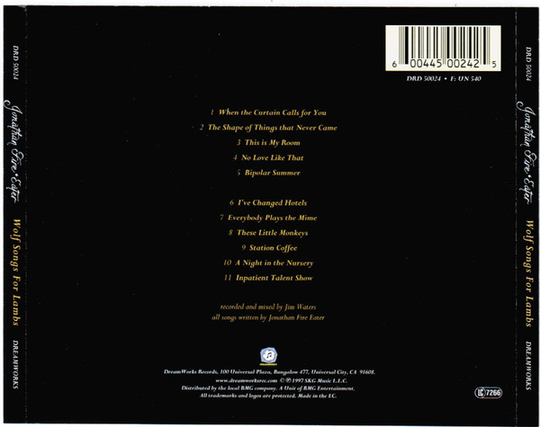 Jonathan Fire*Eater - Wolf Songs For Lambs | DreamWorks Records (DRD 50024) - 4