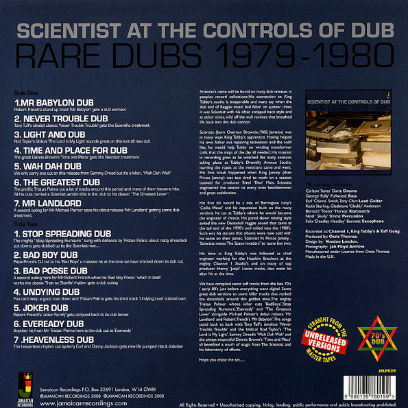 Scientist - Scientist At The Controls Of Dub: Rare Dubs 1979-1980 | Jamaican Recordings (JRLP029) - 2 Scientist - Scientist At The Controls Of Dub: Rare Dubs 1979-1980 | Jamaican Recordings (JRLP029) - 2