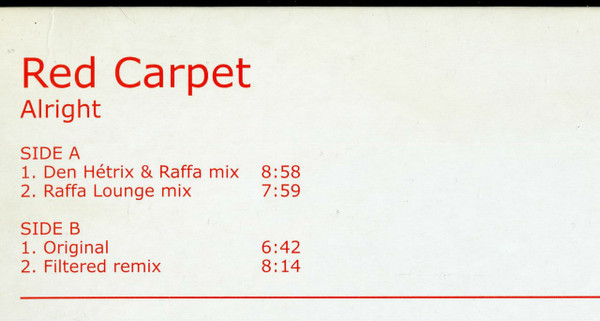 Red Carpet - Alright | Antler-Subway (7243 5 53905 6 1) - main