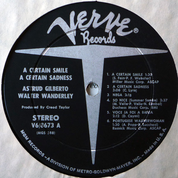 Astrud Gilberto / Walter Wanderley - A Certain Smile A Certain Sadness | Verve Records (V6/8673) - 3
