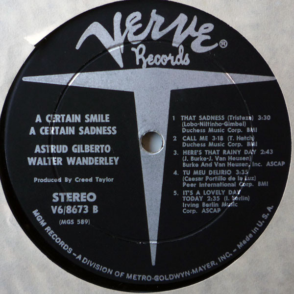 Astrud Gilberto / Walter Wanderley - A Certain Smile A Certain Sadness | Verve Records (V6/8673) - 4