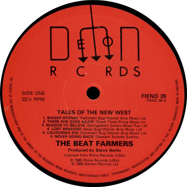 The Beat Farmers - Tales Of The New West | Demon Records (FIEND 39) - 3 The Beat Farmers - Tales Of The New West | Demon Records (FIEND 39) - 3