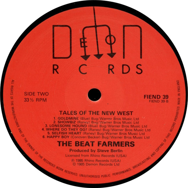 The Beat Farmers - Tales Of The New West | Demon Records (FIEND 39) - 4 The Beat Farmers - Tales Of The New West | Demon Records (FIEND 39) - 4