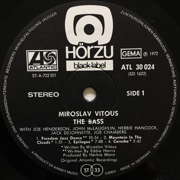 Miroslav Vitous - The Bass | Hör Zu Black Label (ATL 30 024) - 3 Miroslav Vitous - The Bass | Hör Zu Black Label (ATL 30 024) - 3