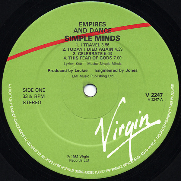 Simple Minds - Empires And Dance | Virgin (V 2247) - 3 Simple Minds - Empires And Dance | Virgin (V 2247) - 3
