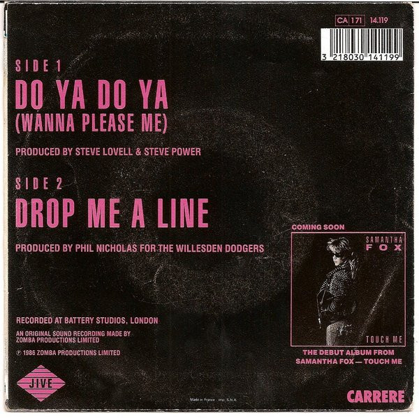 Samantha Fox - Do Ya Do Ya (Wanna Please Me) | Carrere (14.119) - 2