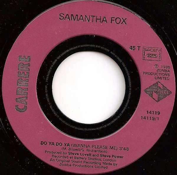 Samantha Fox - Do Ya Do Ya (Wanna Please Me) | Carrere (14.119) - 3