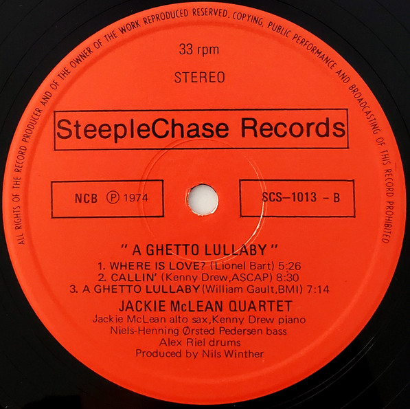 Jackie McLean - A Ghetto Lullaby | SteepleChase (SCS-1013) - 4 Jackie McLean - A Ghetto Lullaby | SteepleChase (SCS-1013) - 4