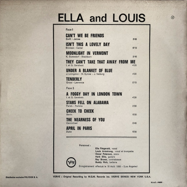 Ella Fitzgerald & Louis Armstrong - Ella And Louis | Verve Records (511 116) - 2 Ella Fitzgerald & Louis Armstrong - Ella And Louis | Verve Records (511 116) - 2