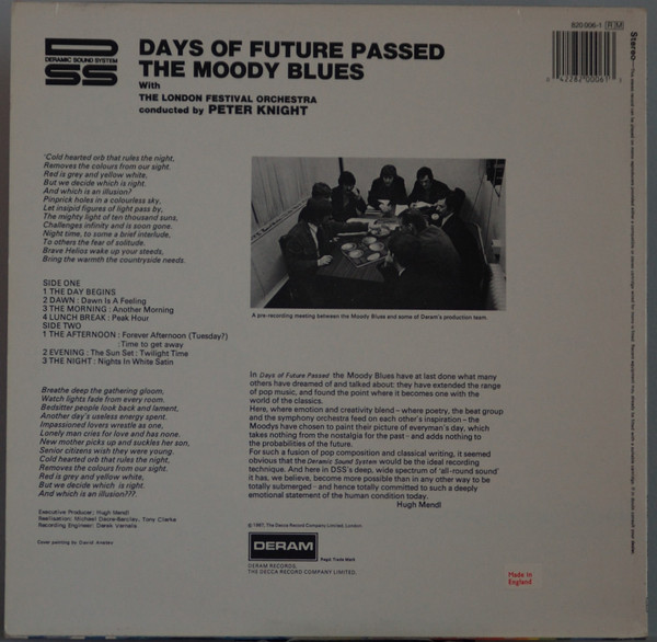 The Moody Blues With The London Festival Orchestra Conducted By Peter Knight - Days Of Future Passed | Deram (820 006-1) - 2