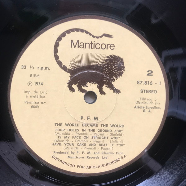 Premiata Forneria Marconi - The World Became The World | Manticore (87.816-I) - 4