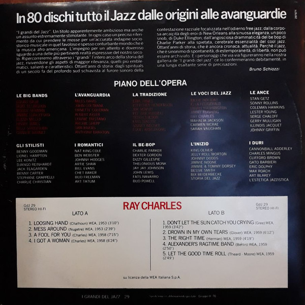 Ray Charles - Ray Charles | Fabbri Editori (GdJ 29) - main Ray Charles - Ray Charles | Fabbri Editori (GdJ 29) - main