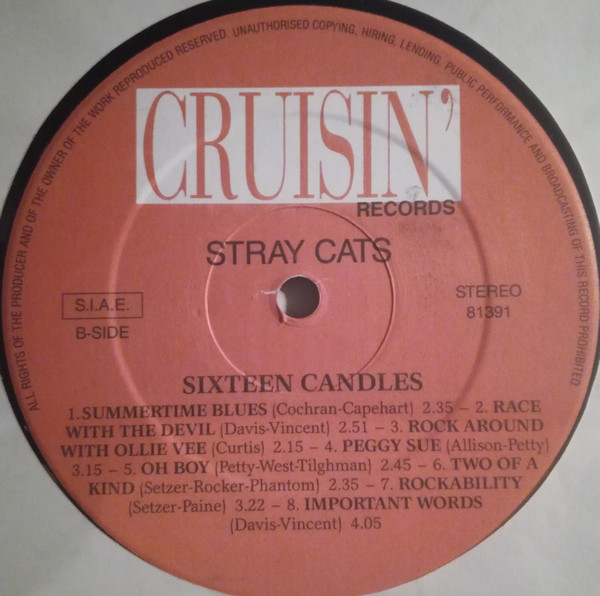 Stray Cats - Sixteen Candles | Cruisin' Records (81391) - 4