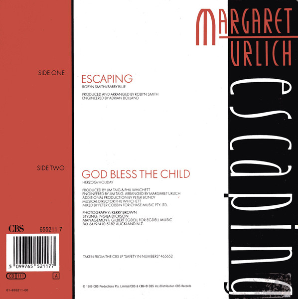 Margaret Urlich - Escaping | CBS (655211 7) - 2
