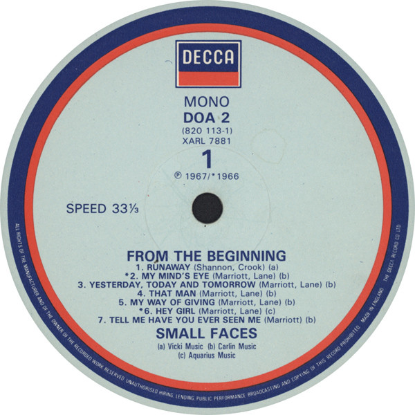 Small Faces - From The Beginning | Decca (DOA 2) - 3