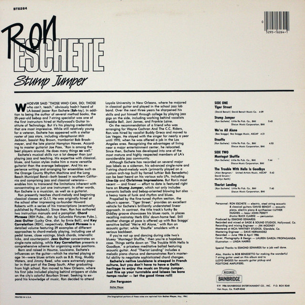 Ron Escheté - Stump Jumper | Bainbridge Records (BT-6264) - 2